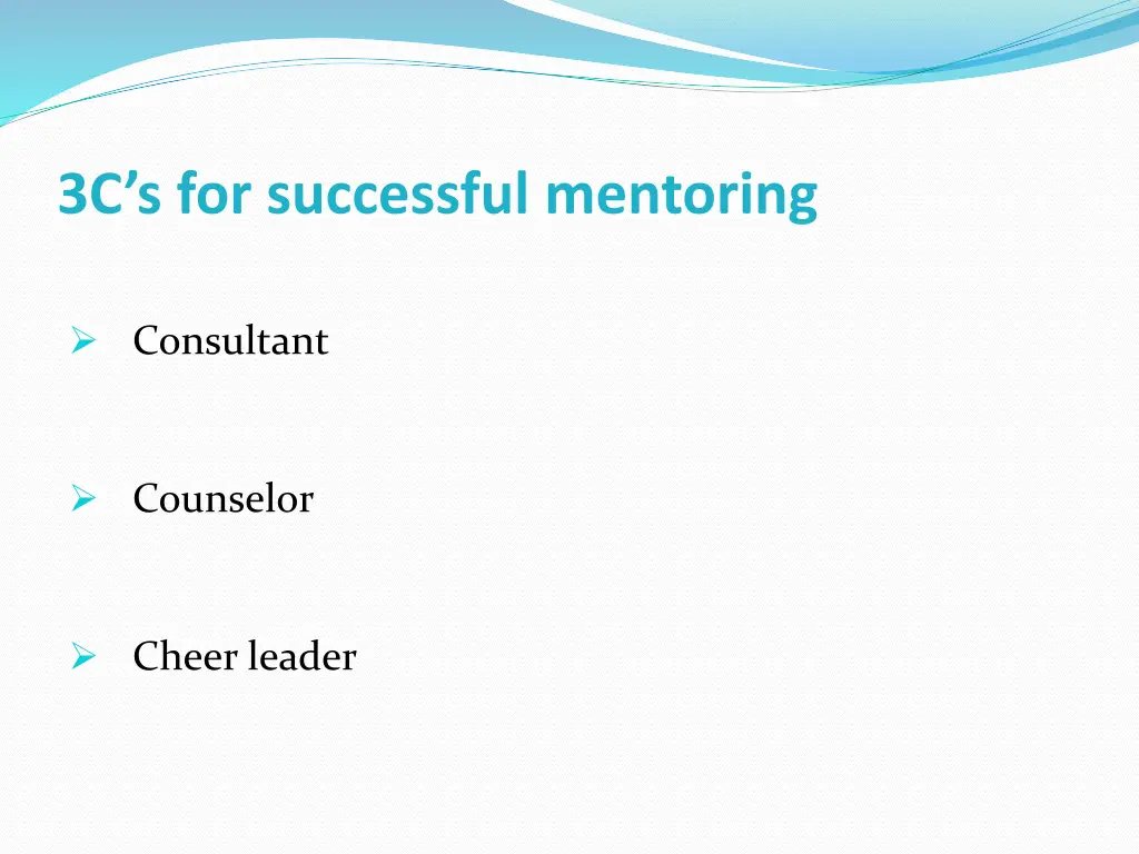 3c s for successful mentoring