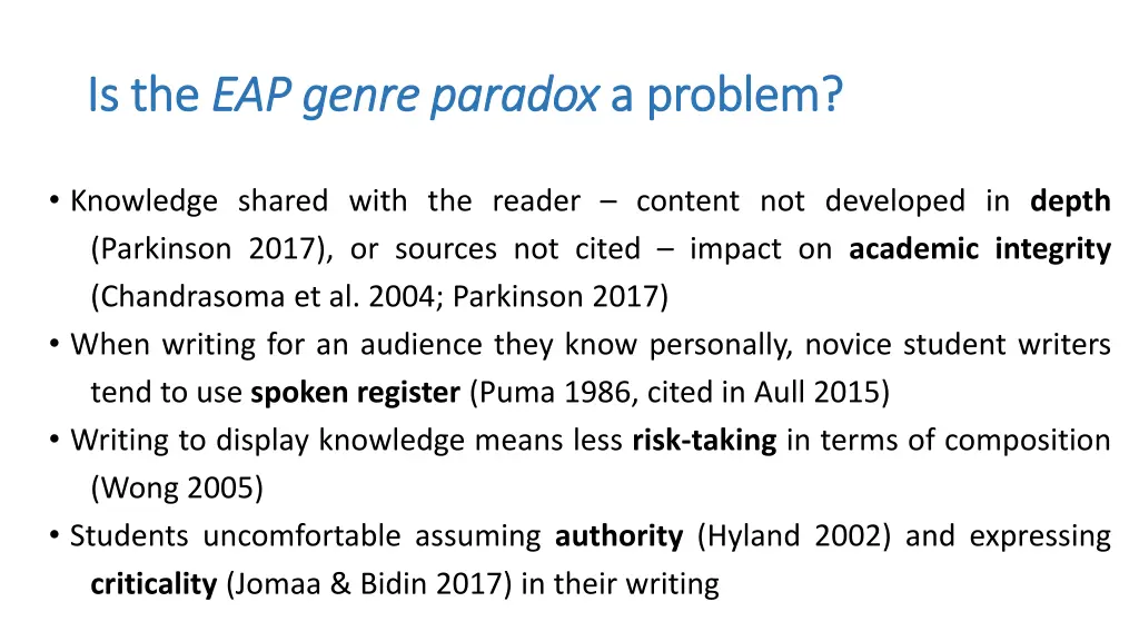 is the is the eap genre paradox eap genre paradox