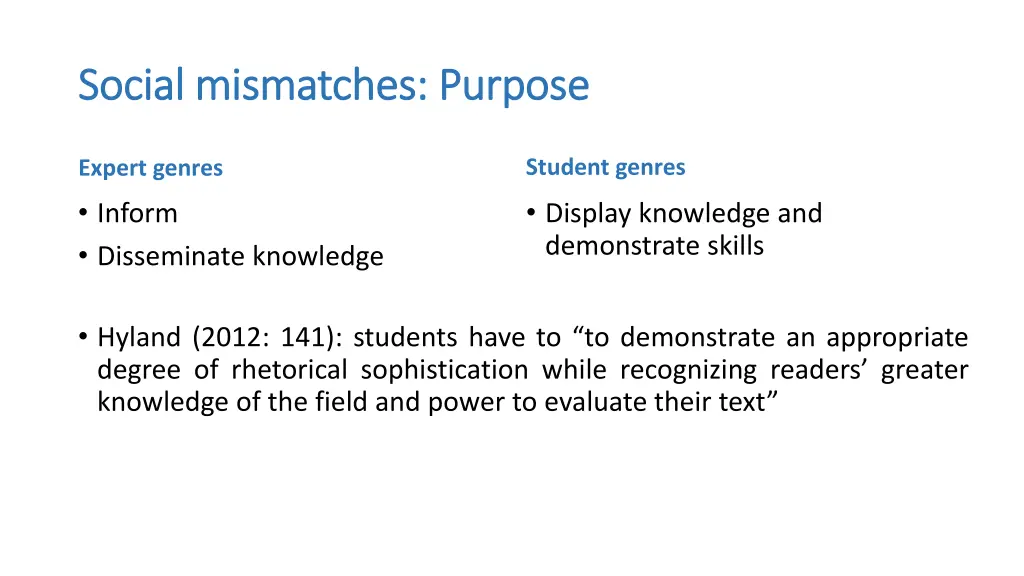 social mismatches purpose social mismatches