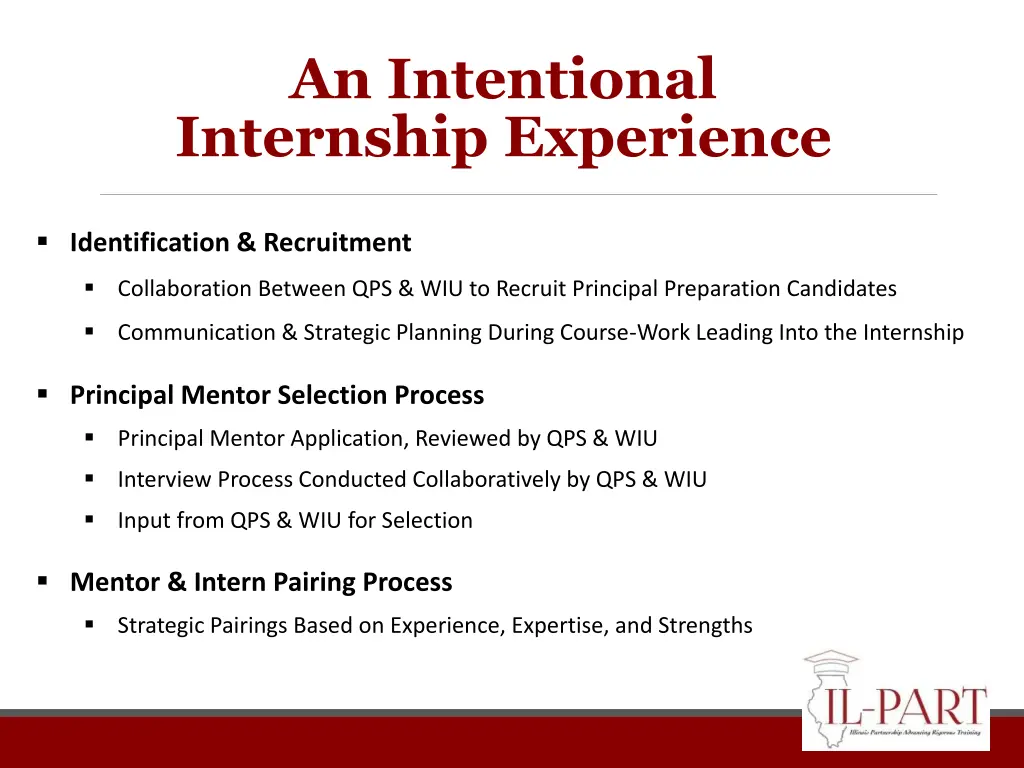 an intentional internship experience