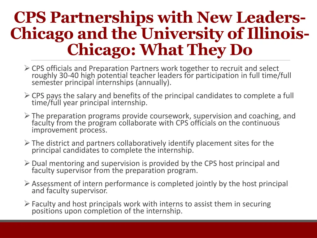 cps partnerships with new leaders chicago