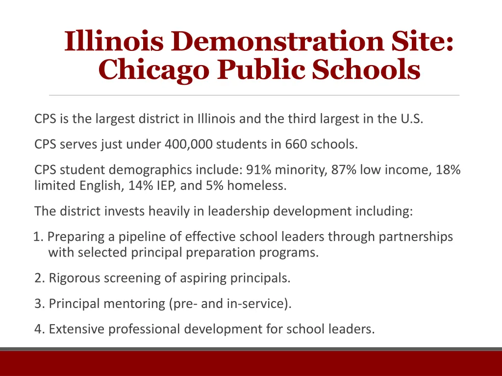 illinois demonstration site chicago public schools