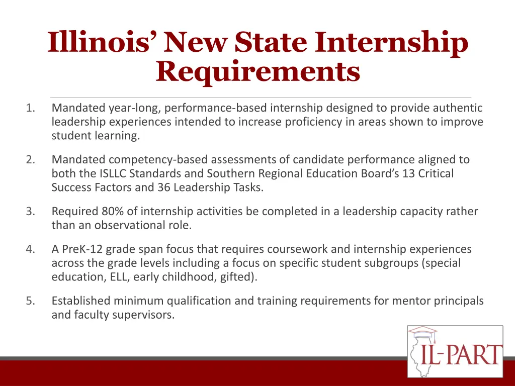 illinois new state internship requirements