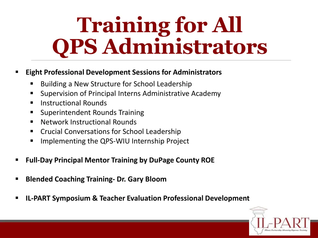 training for all qps administrators