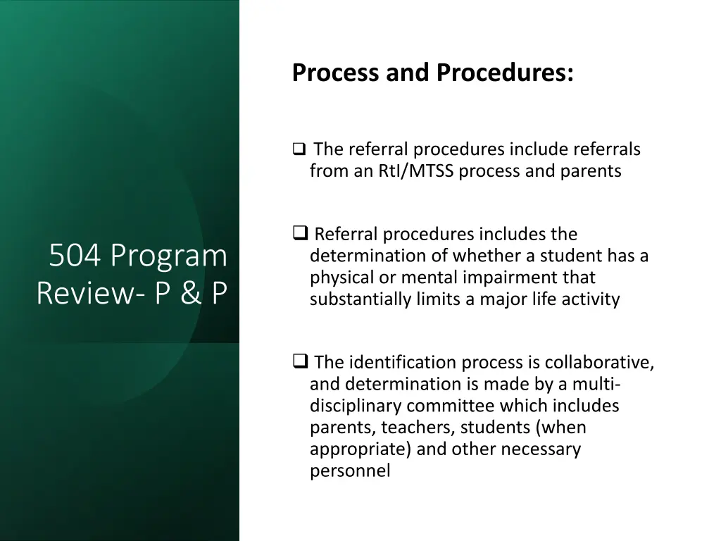 process and procedures