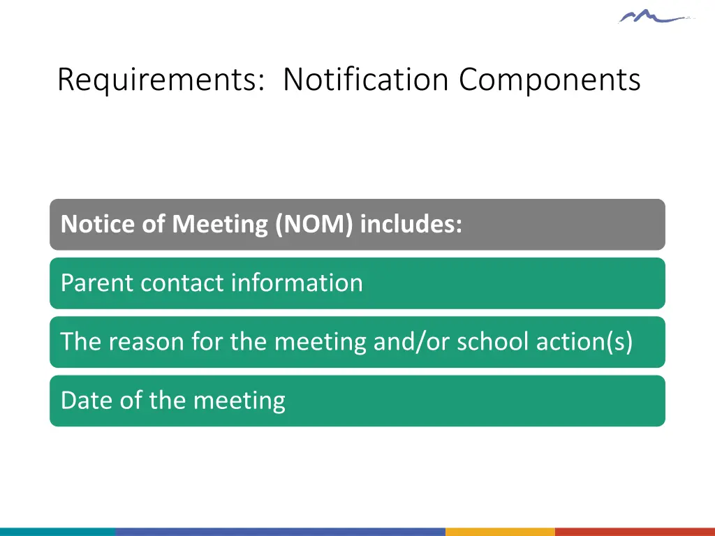 requirements notification components