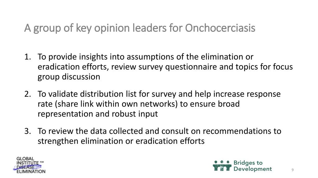 a group of key opinion leaders for onchocerciasis