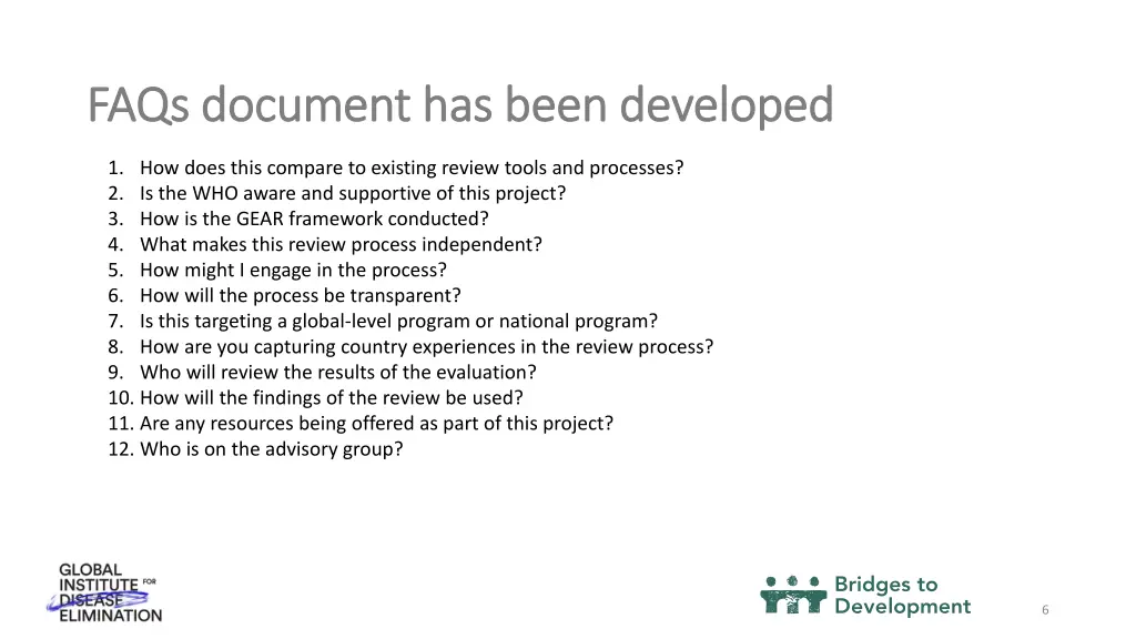 faqs document has been developed faqs document