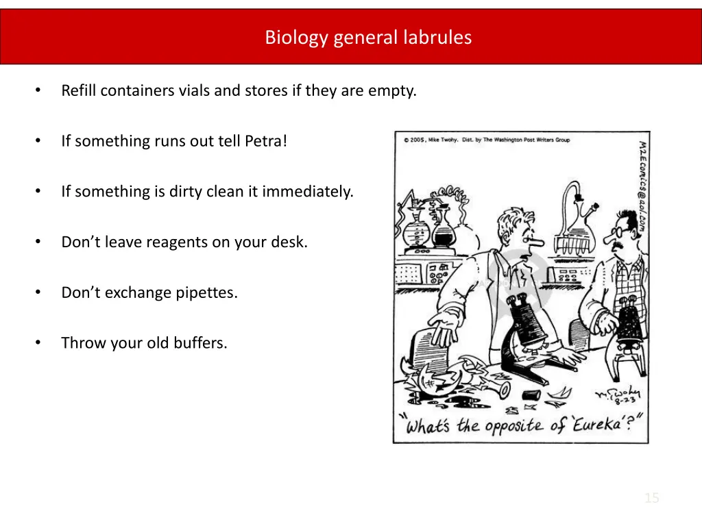 biology general labrules