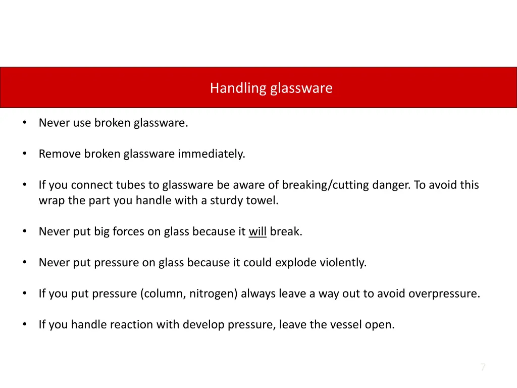 handling glassware