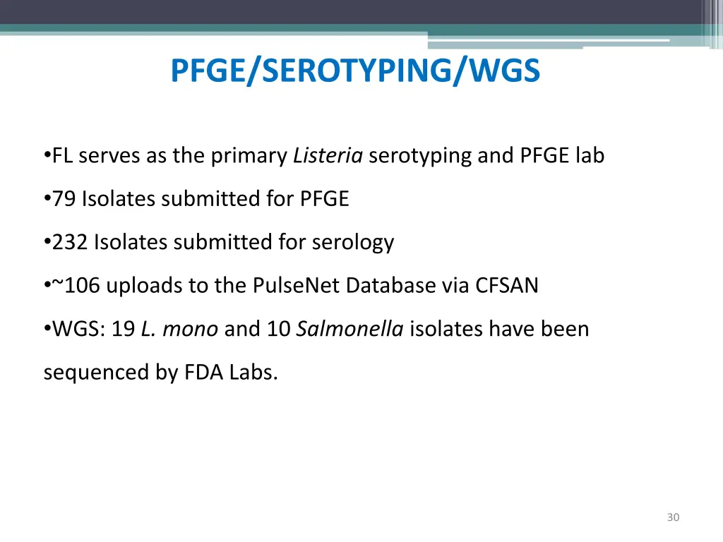 pfge serotyping wgs