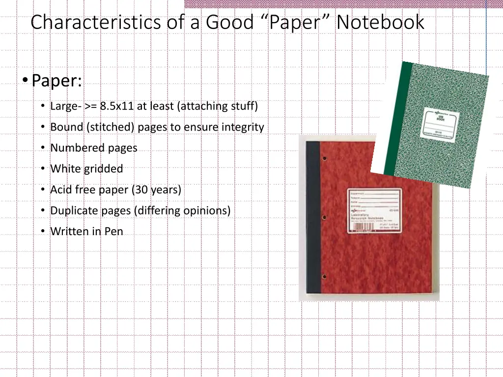 characteristics of a good paper notebook