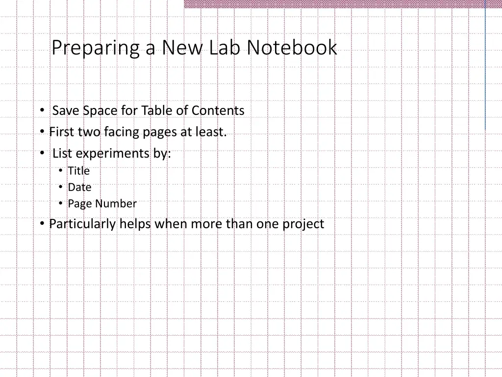 preparing a new lab notebook