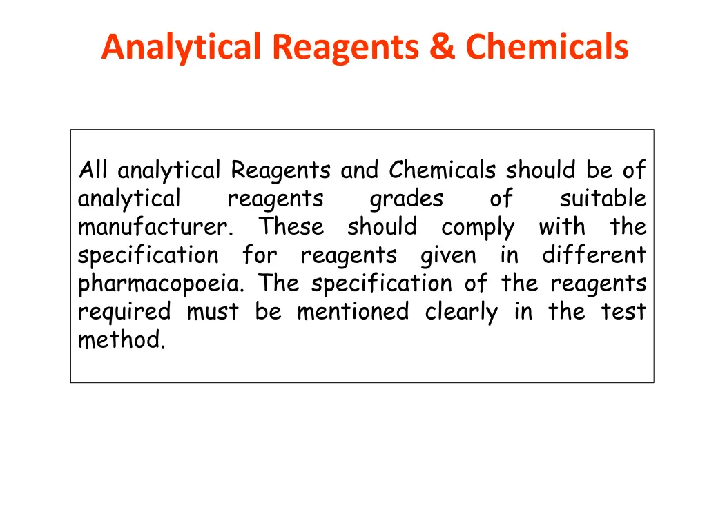 analytical reagents chemicals