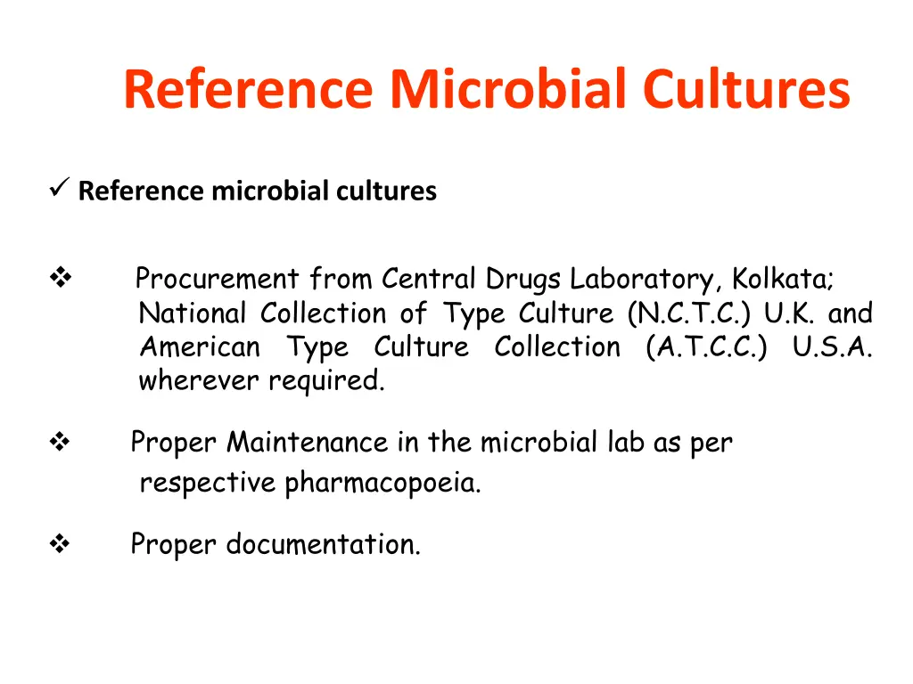 reference microbial cultures