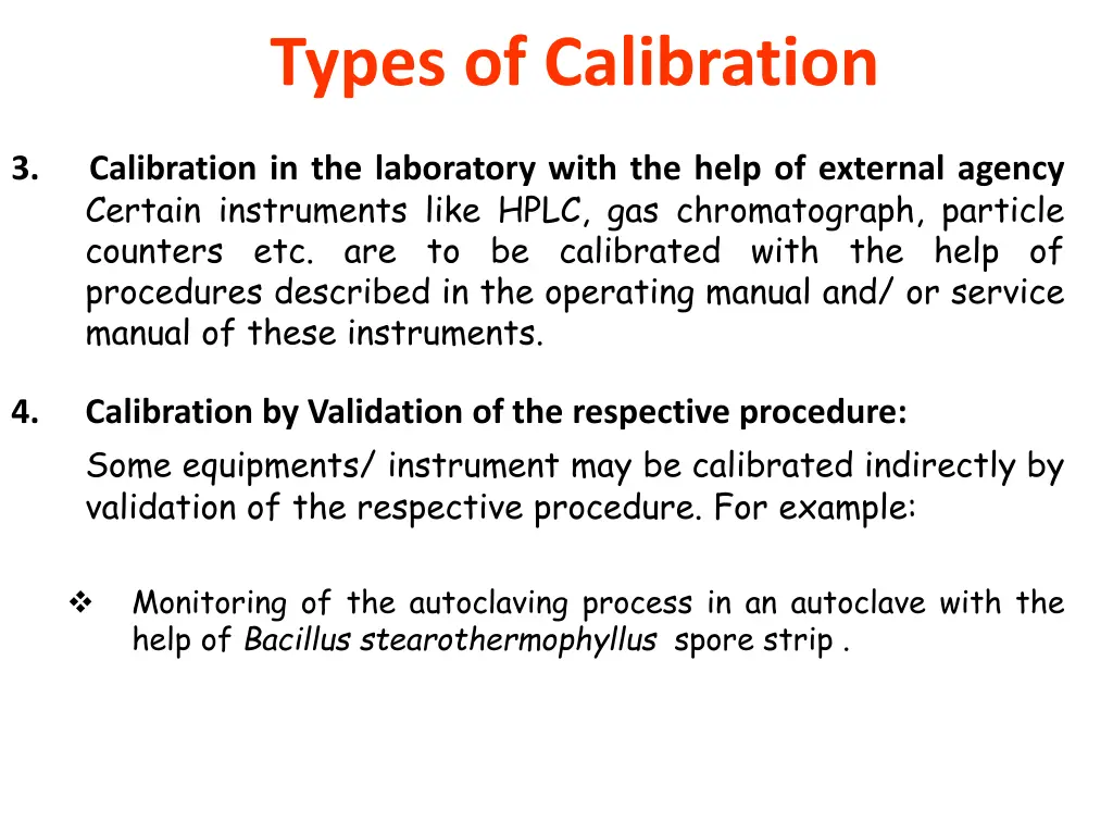 types of calibration 1