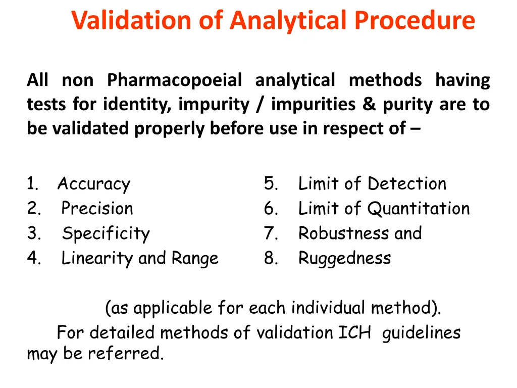 validation of analytical procedure