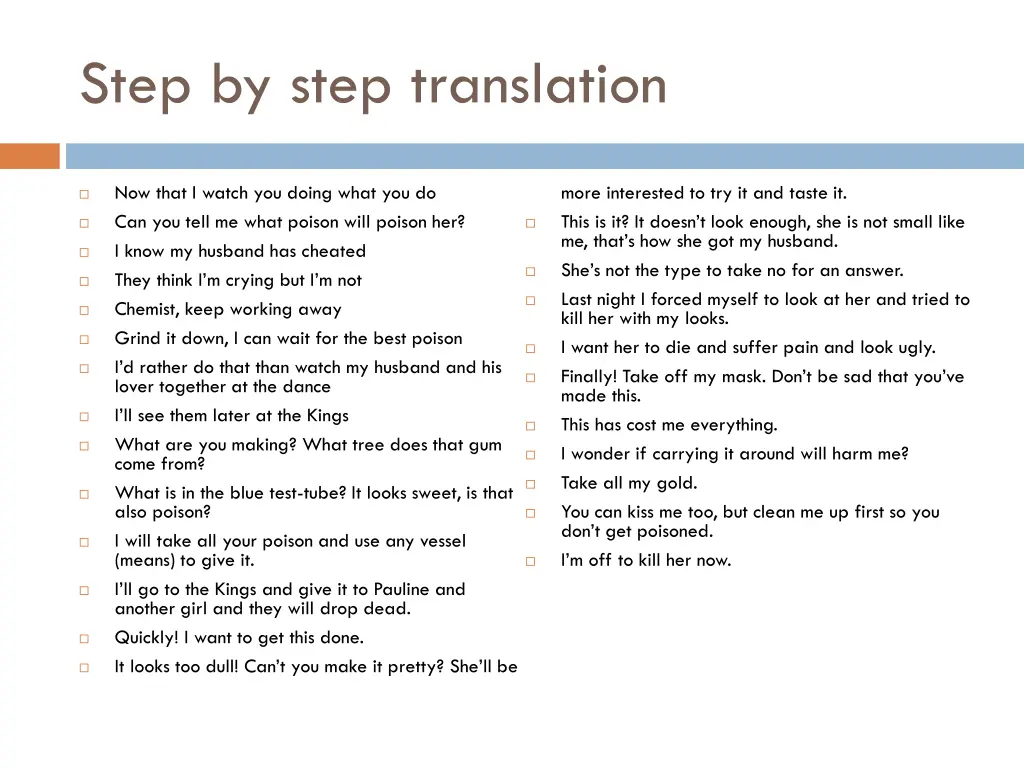 step by step translation