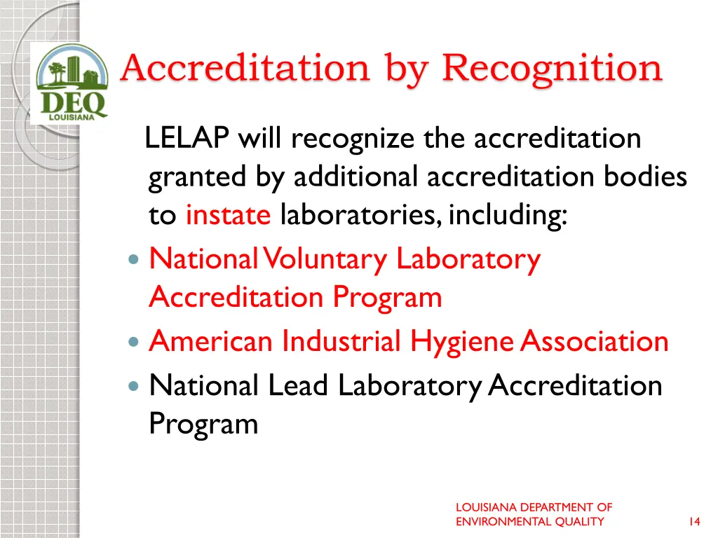 accreditation by recognition