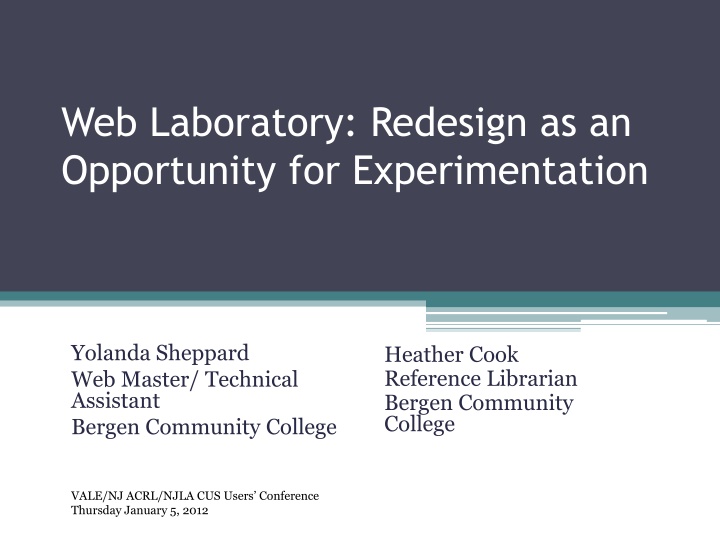 web laboratory redesign as an opportunity