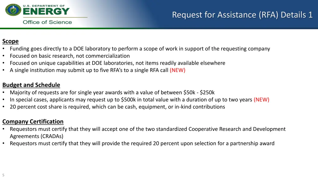 request for assistance rfa details 1