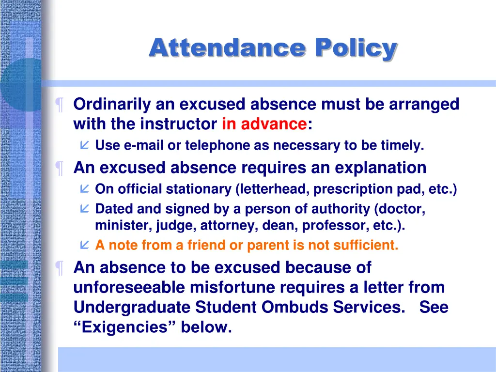 attendance policy 1