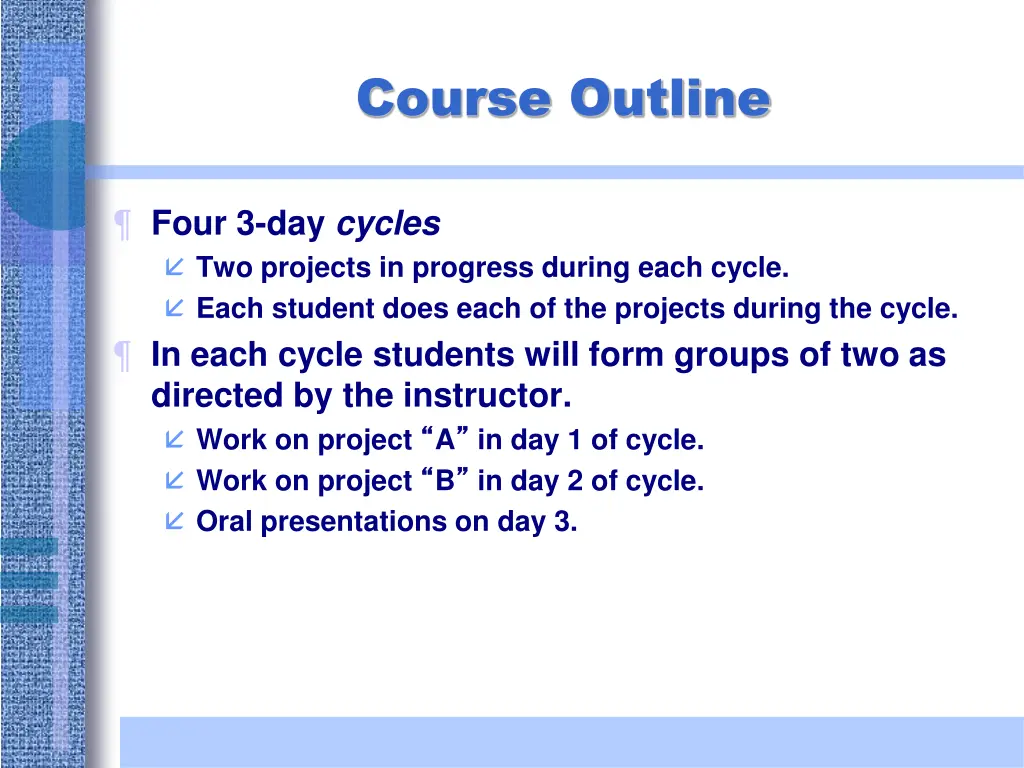 course outline