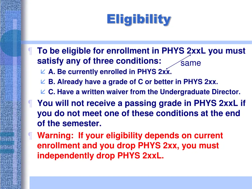 eligibility