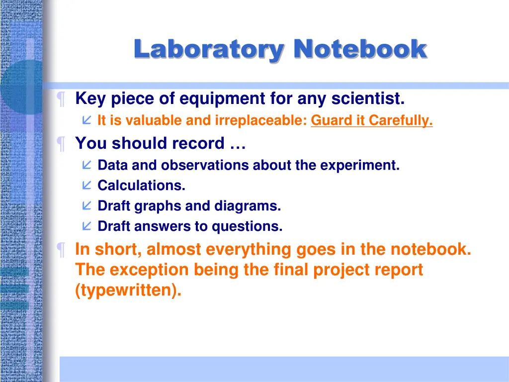 laboratory notebook