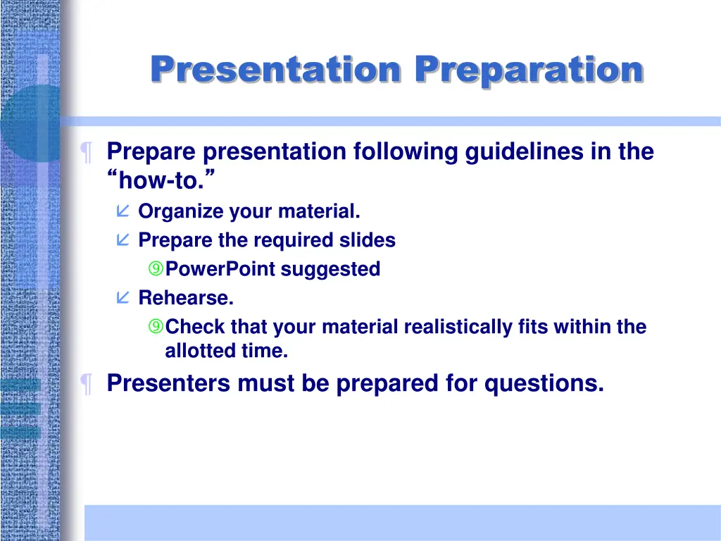 presentation preparation