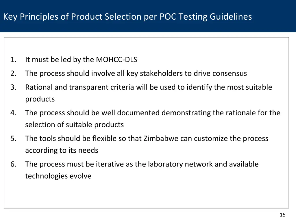 key principles of product selection