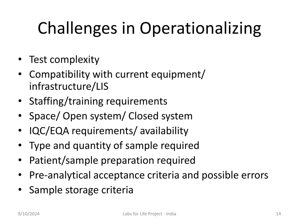 challenges in operationalizing