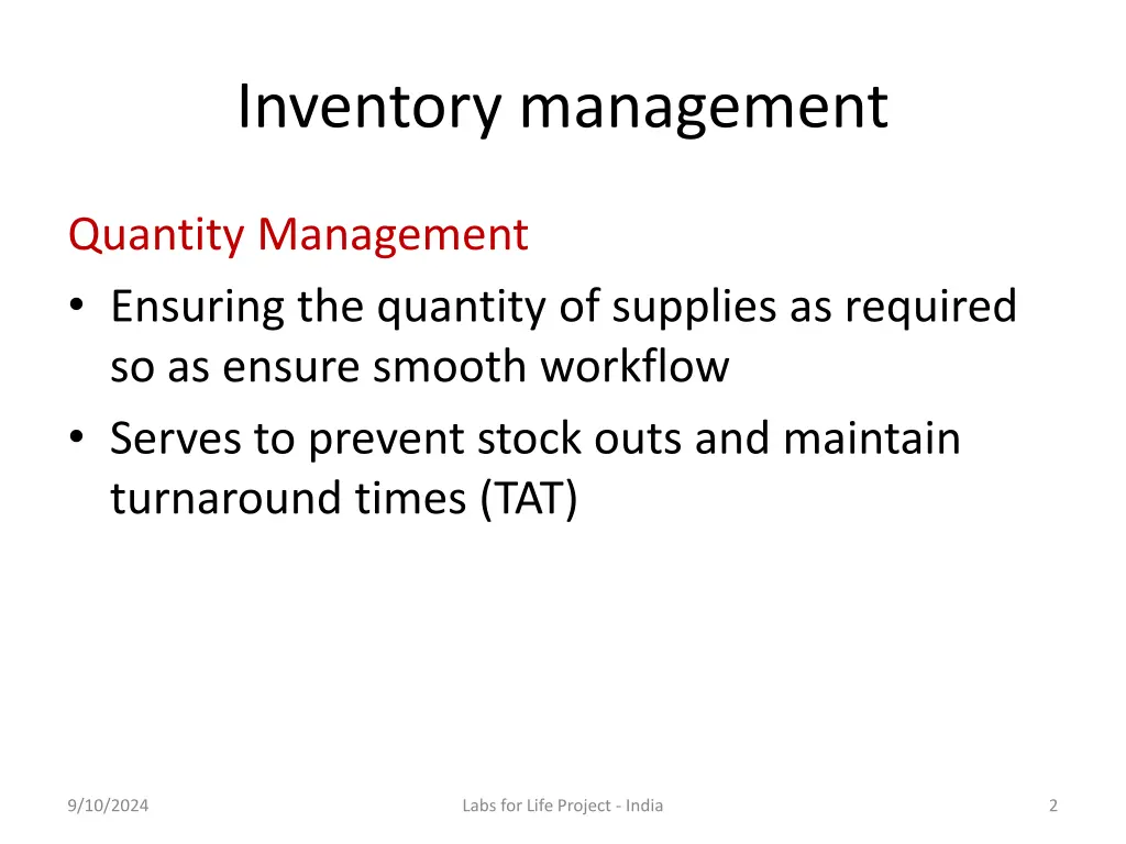 inventory management