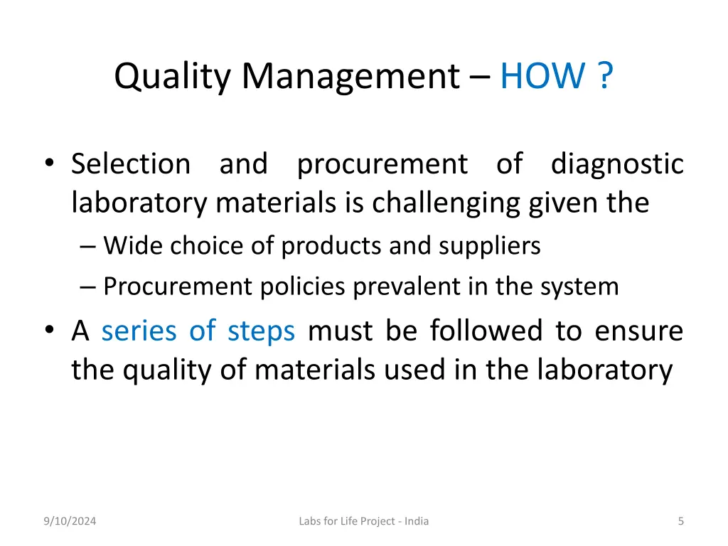 quality management how