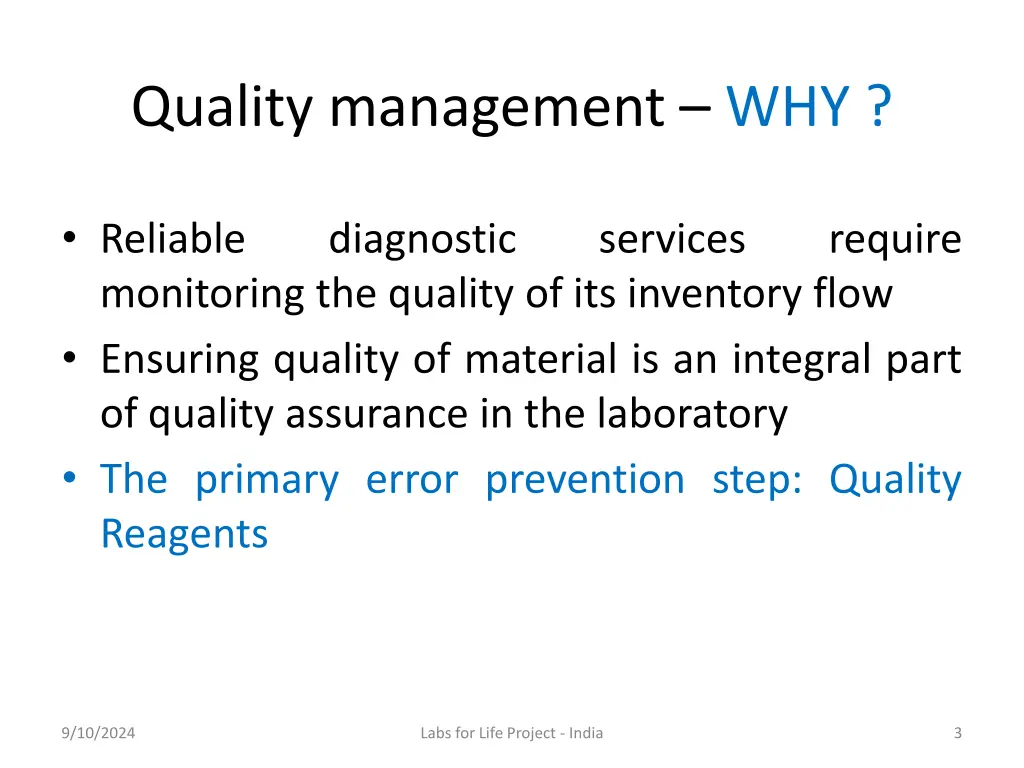 quality management why