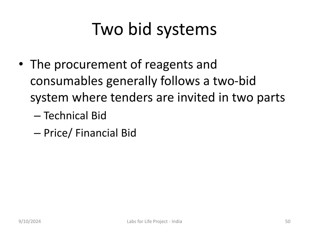 two bid systems