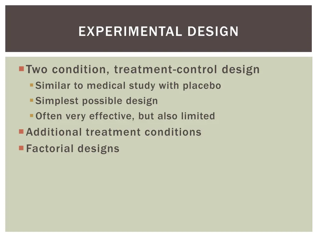 experimental design