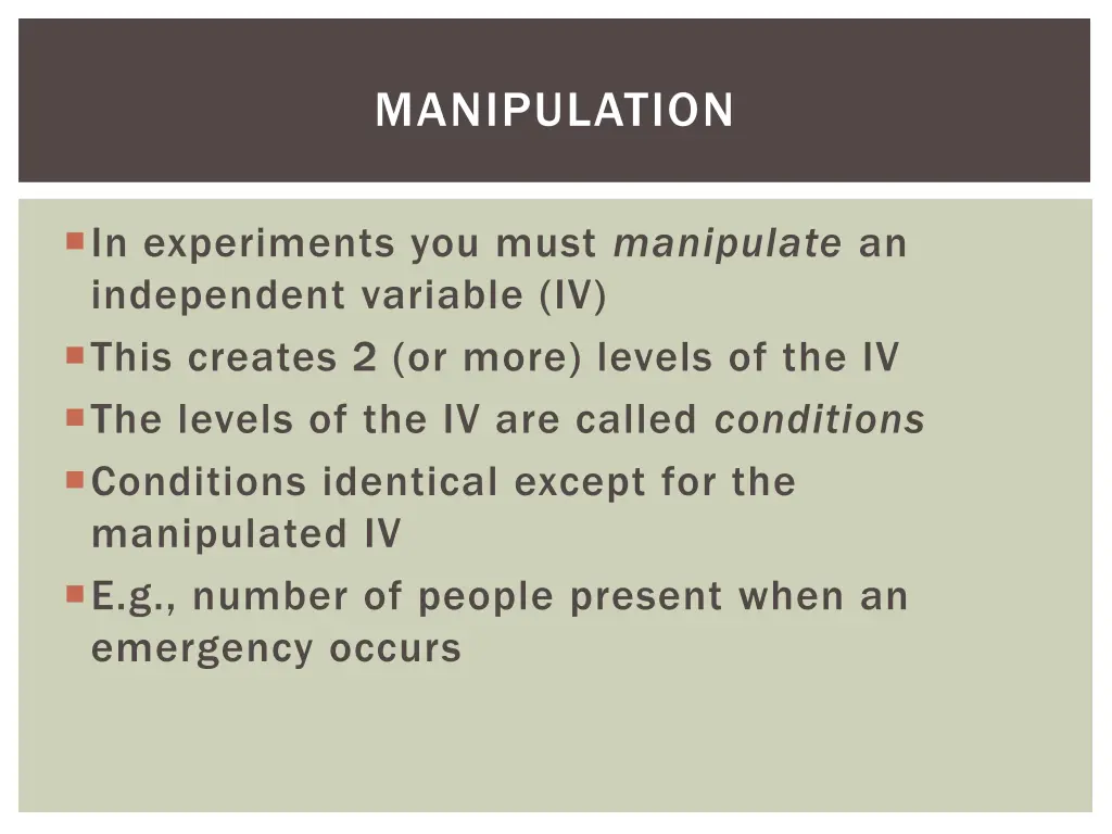 manipulation