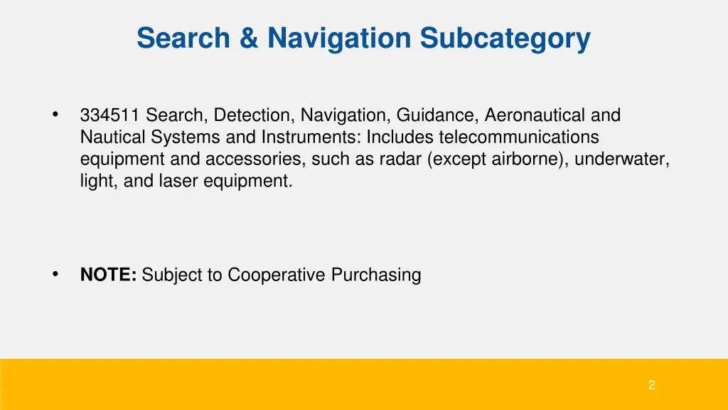 search navigation subcategory