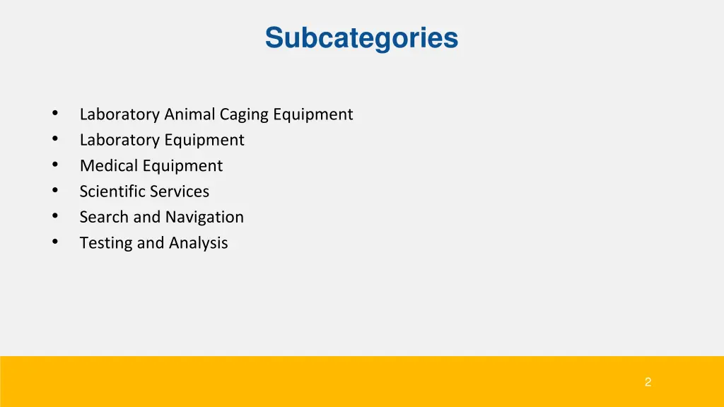 subcategories