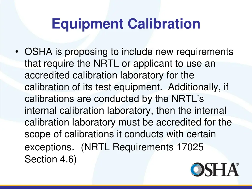 equipment calibration 1