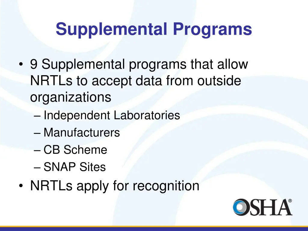 supplemental programs