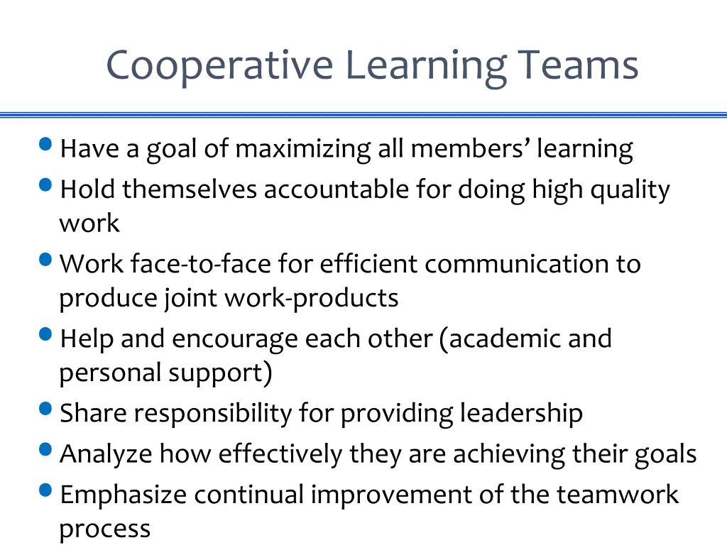 cooperative learning teams