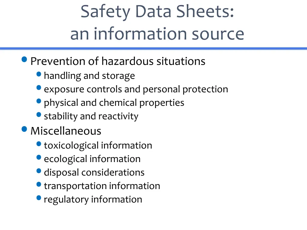 safety data sheets an information source 1