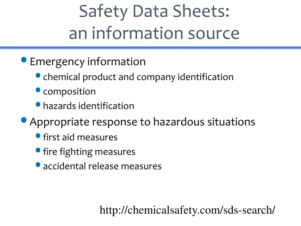 safety data sheets an information source