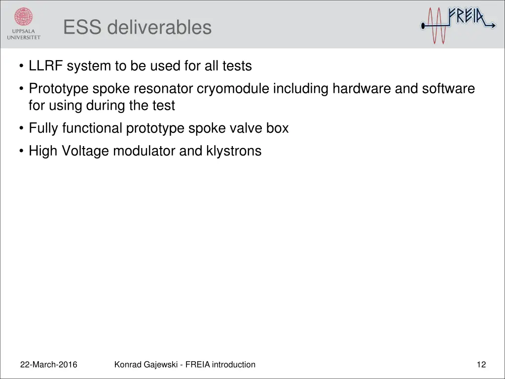 ess deliverables