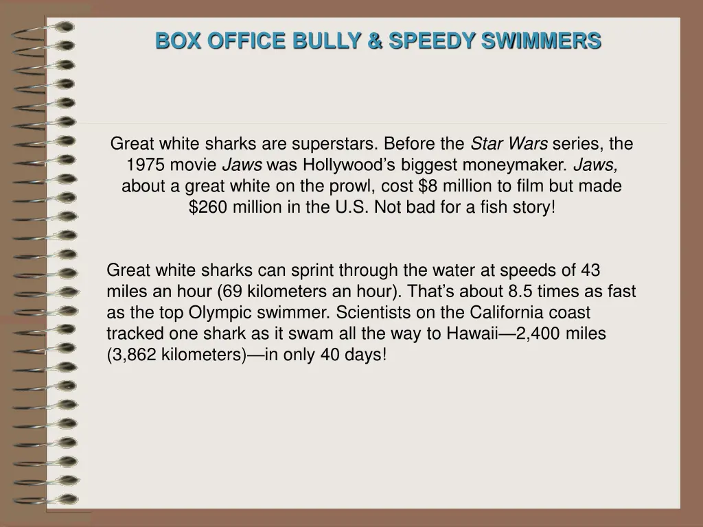 box office bully speedy swimmers