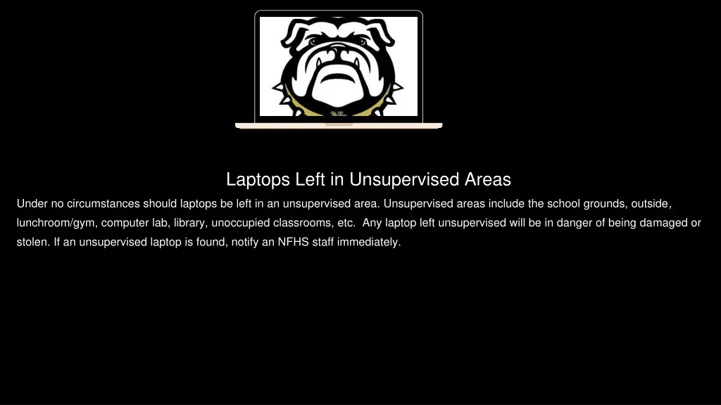 laptops left in unsupervised areas