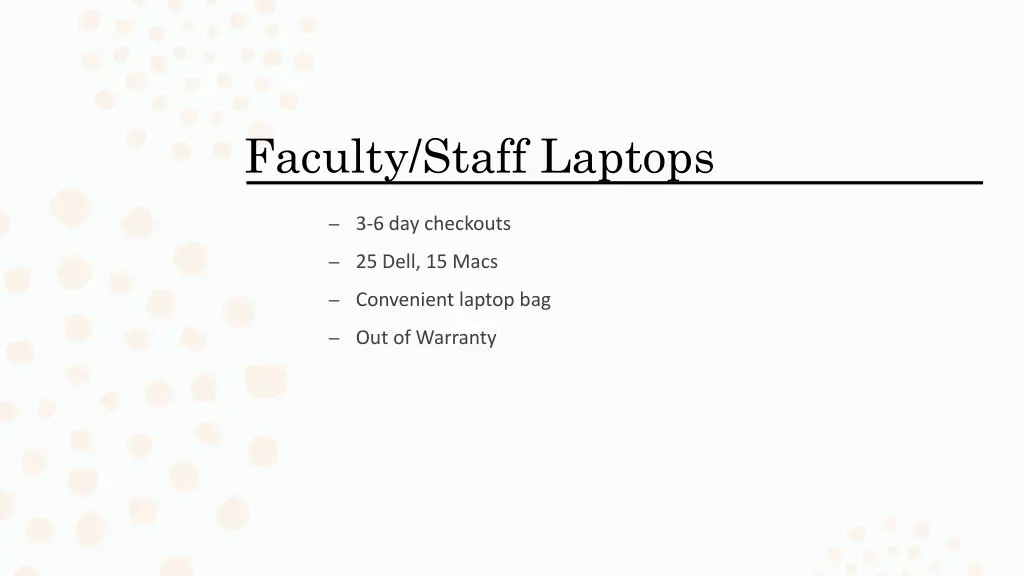 faculty staff laptops