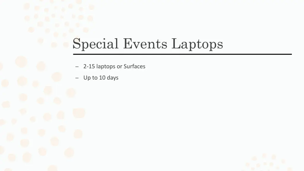 special events laptops